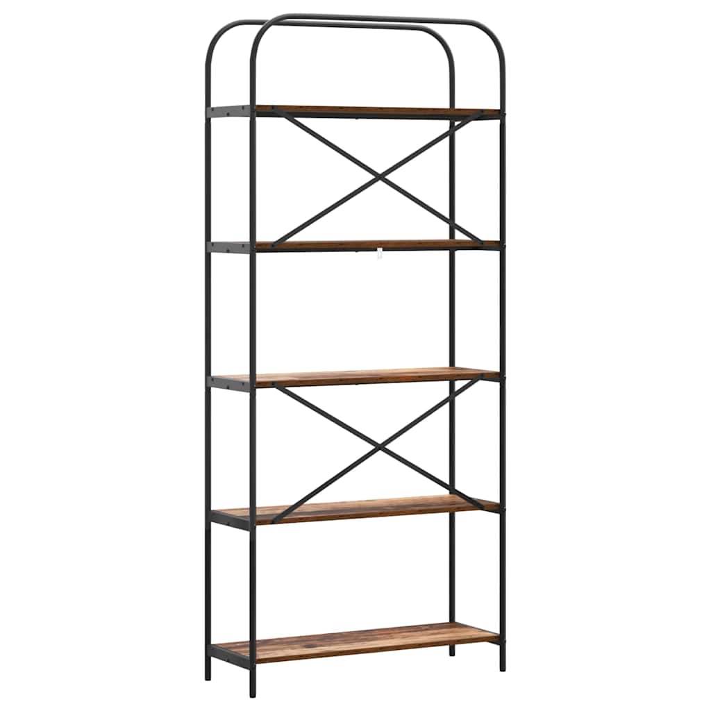 Könyvespolc 5 szintes 80 x 30 x 183 cm Szerelt fa Öreg fa