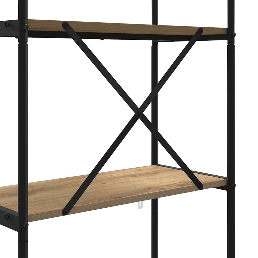 Könyvespolc 5 szintes 80 x 30 x 183 cm Szerelt fa Artisan tölgy