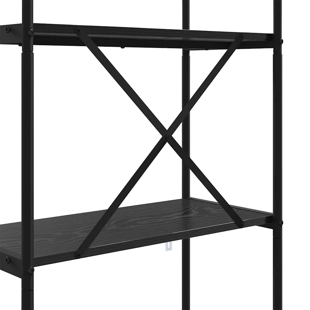 Könyvespolc 4 szintes 80 x 30 x 146 cm Szerelt fa Fekete tölgy