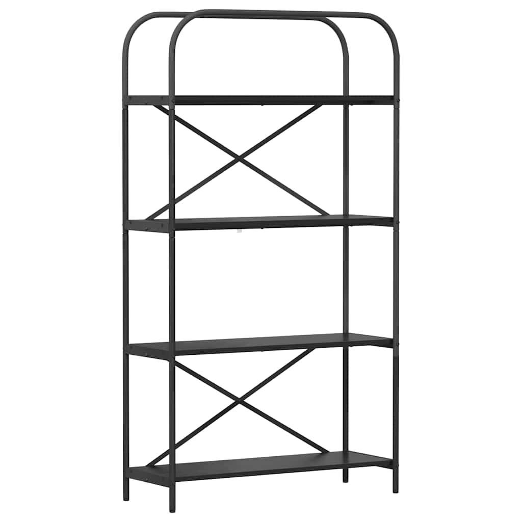 Könyvespolc 4 szintes 80 x 30 x 146 cm Szerelt fa Fekete tölgy