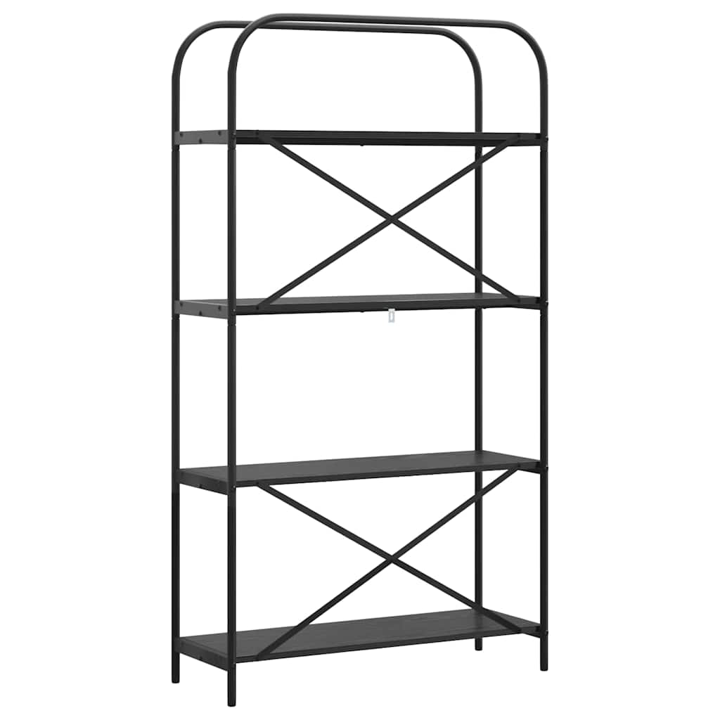 Könyvespolc 4 szintes 80 x 30 x 146 cm Szerelt fa Fekete tölgy