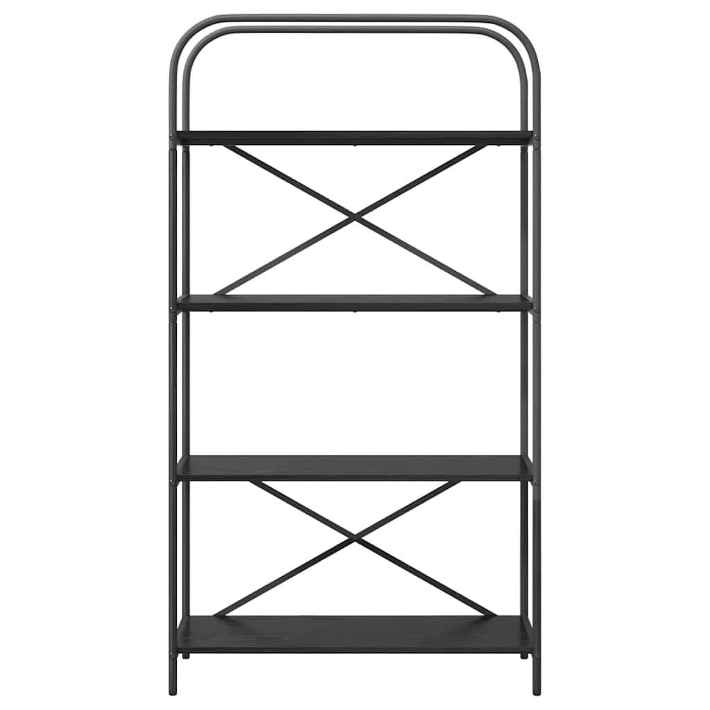 Könyvespolc 4 szintes 80 x 30 x 146 cm Szerelt fa Fekete tölgy