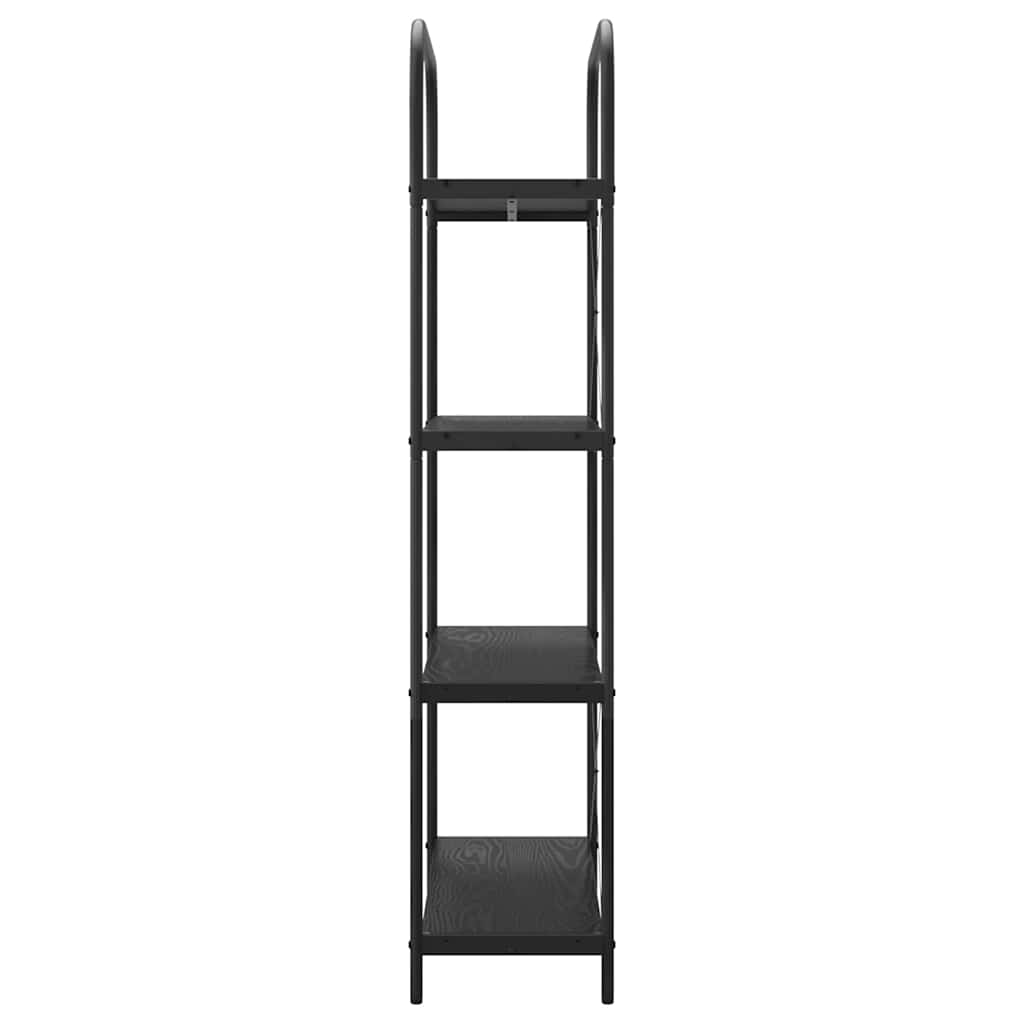Könyvespolc 4 szintes 80 x 30 x 146 cm Szerelt fa Fekete tölgy