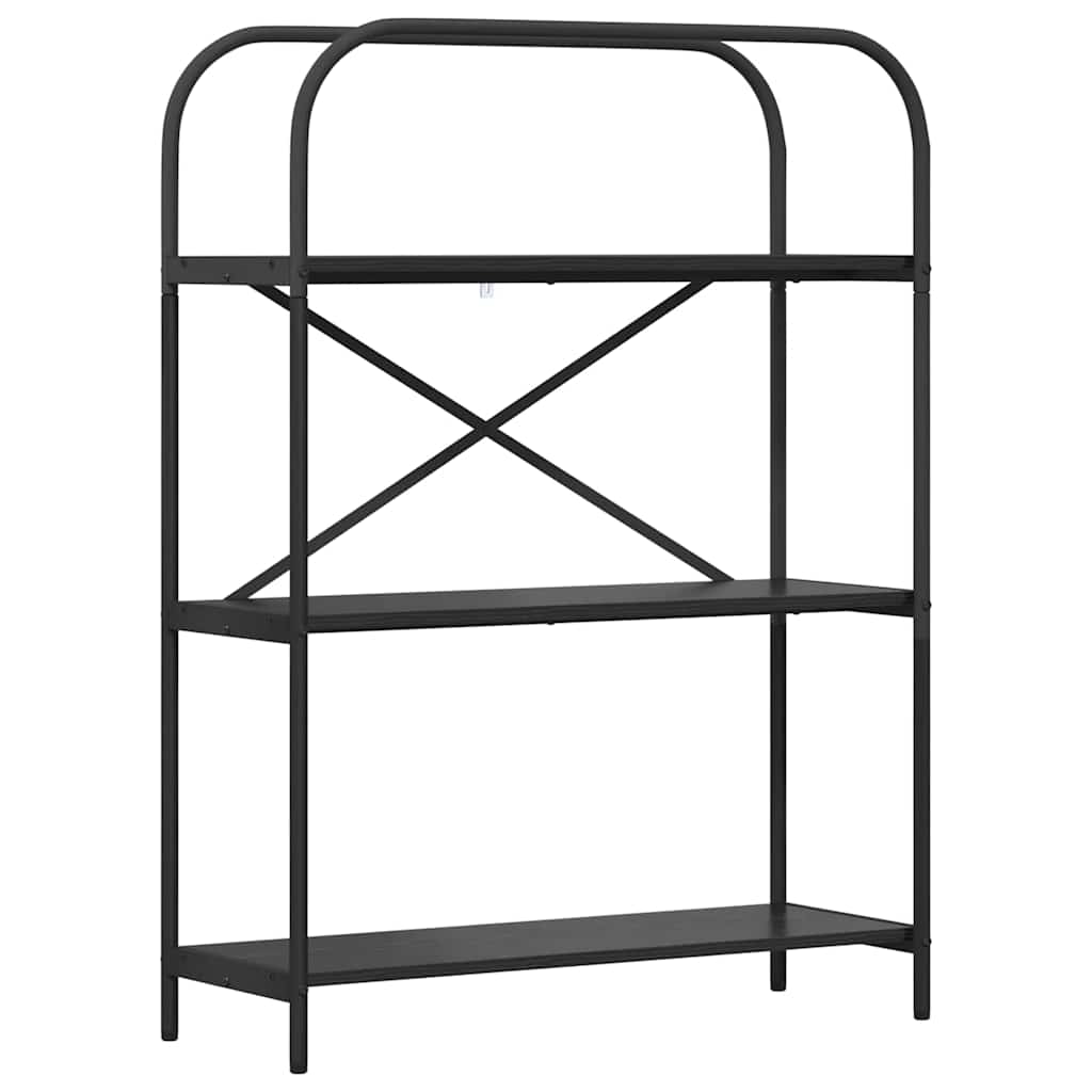 Könyvespolc 3 szintes 80 x 30 x 109 cm Szerelt fa Fekete tölgy