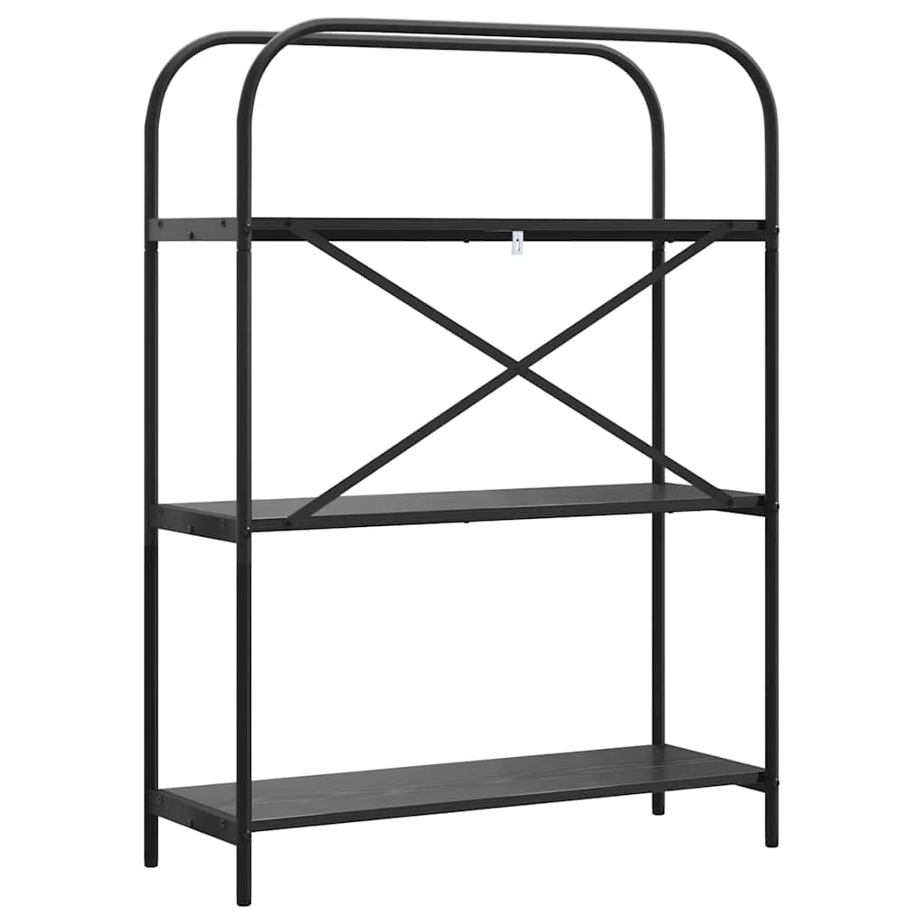 Könyvespolc 3 szintes 80 x 30 x 109 cm Szerelt fa Fekete tölgy