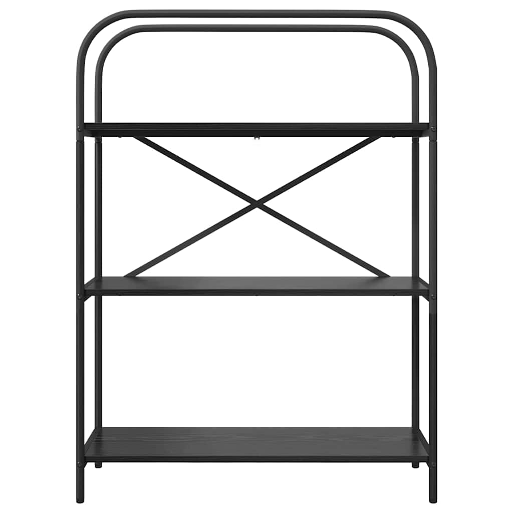 Könyvespolc 3 szintes 80 x 30 x 109 cm Szerelt fa Fekete tölgy