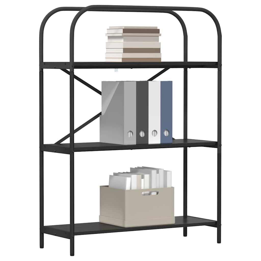 Könyvespolc 3 szintes 80 x 30 x 109 cm Szerelt fa Fekete tölgy