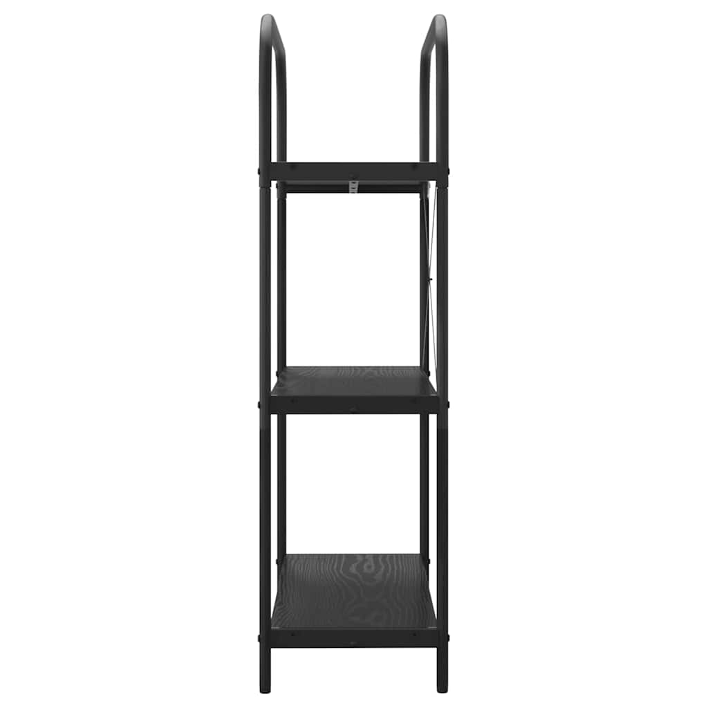 Könyvespolc 3 szintes 80 x 30 x 109 cm Szerelt fa Fekete tölgy