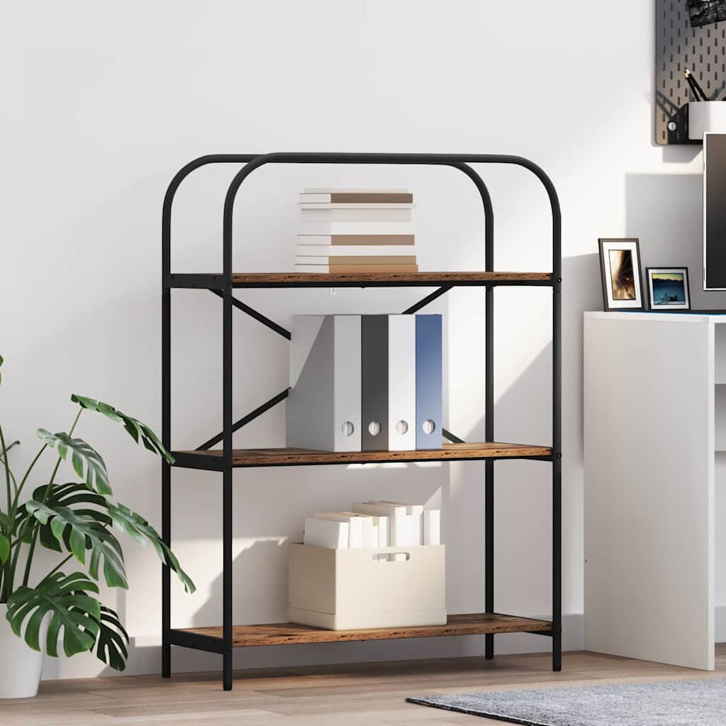 Könyvespolc 3 szintes 80 x 30 x 109 cm Szerelt fa Öreg fa
