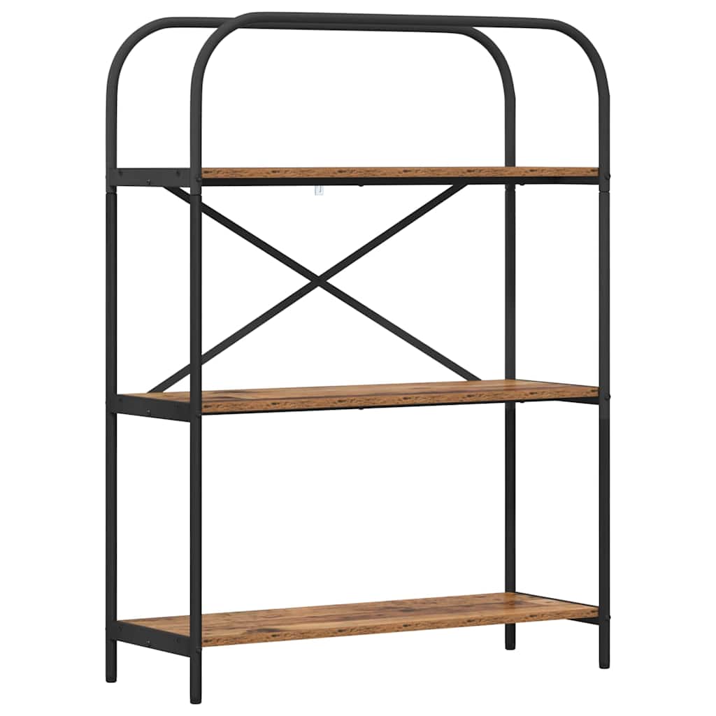 Könyvespolc 3 szintes 80 x 30 x 109 cm Szerelt fa Öreg fa