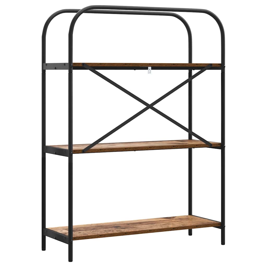 Könyvespolc 3 szintes 80 x 30 x 109 cm Szerelt fa Öreg fa