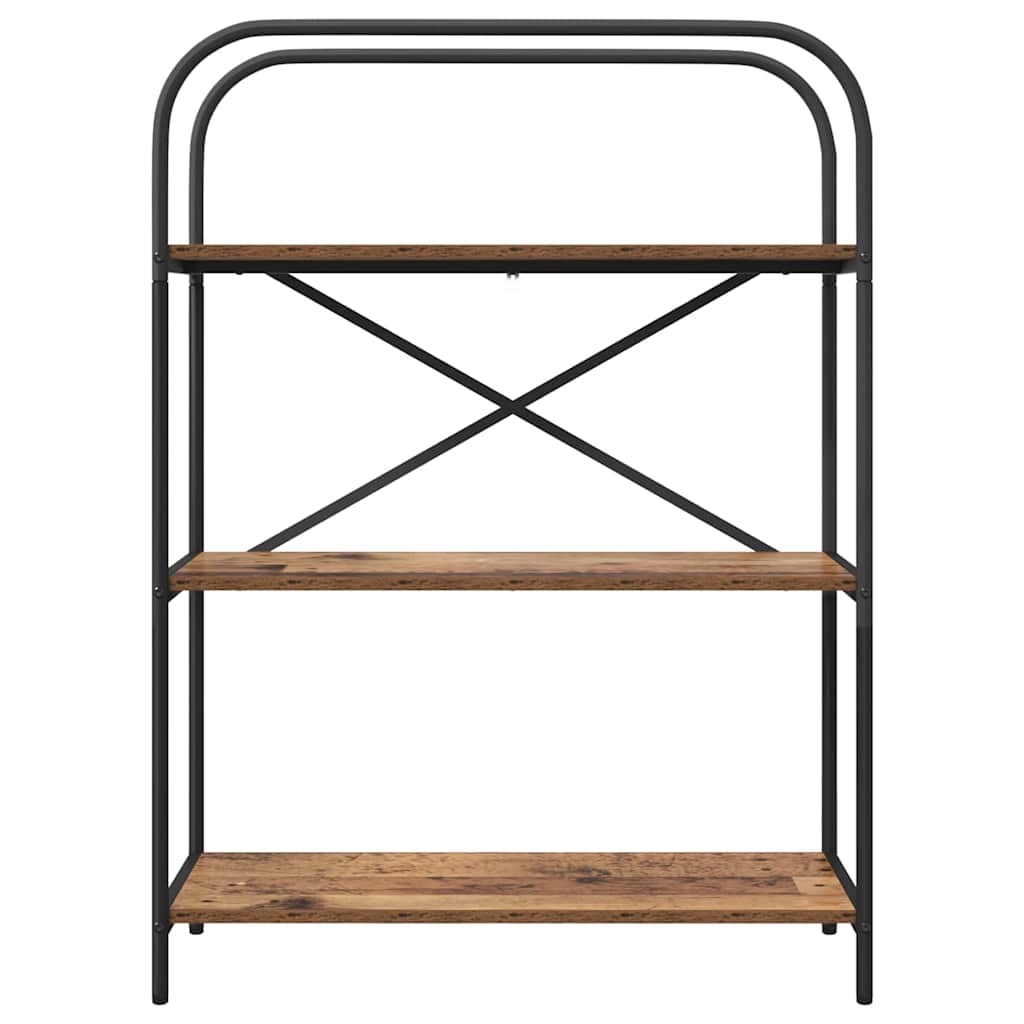 Könyvespolc 3 szintes 80 x 30 x 109 cm Szerelt fa Öreg fa