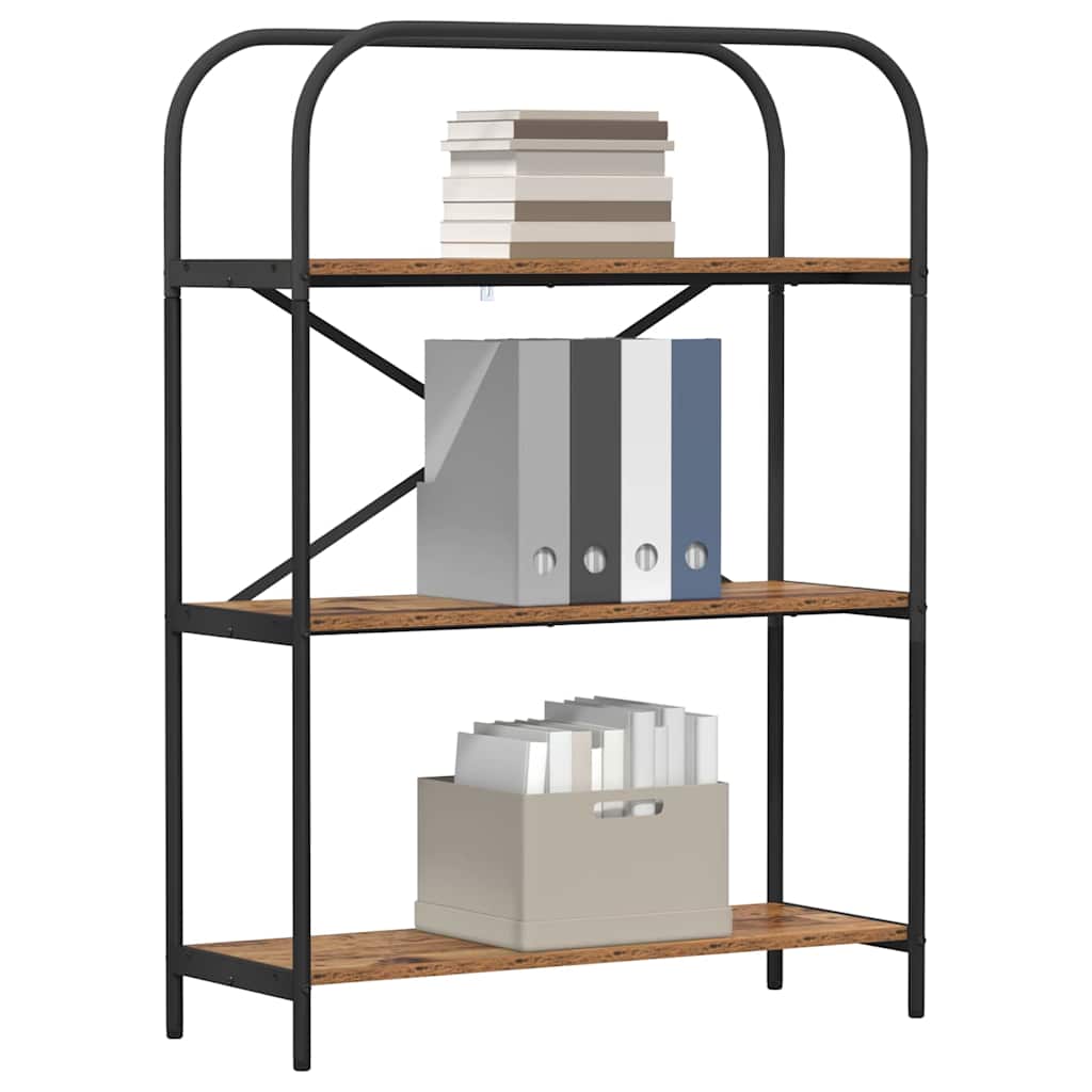 Könyvespolc 3 szintes 80 x 30 x 109 cm Szerelt fa Öreg fa