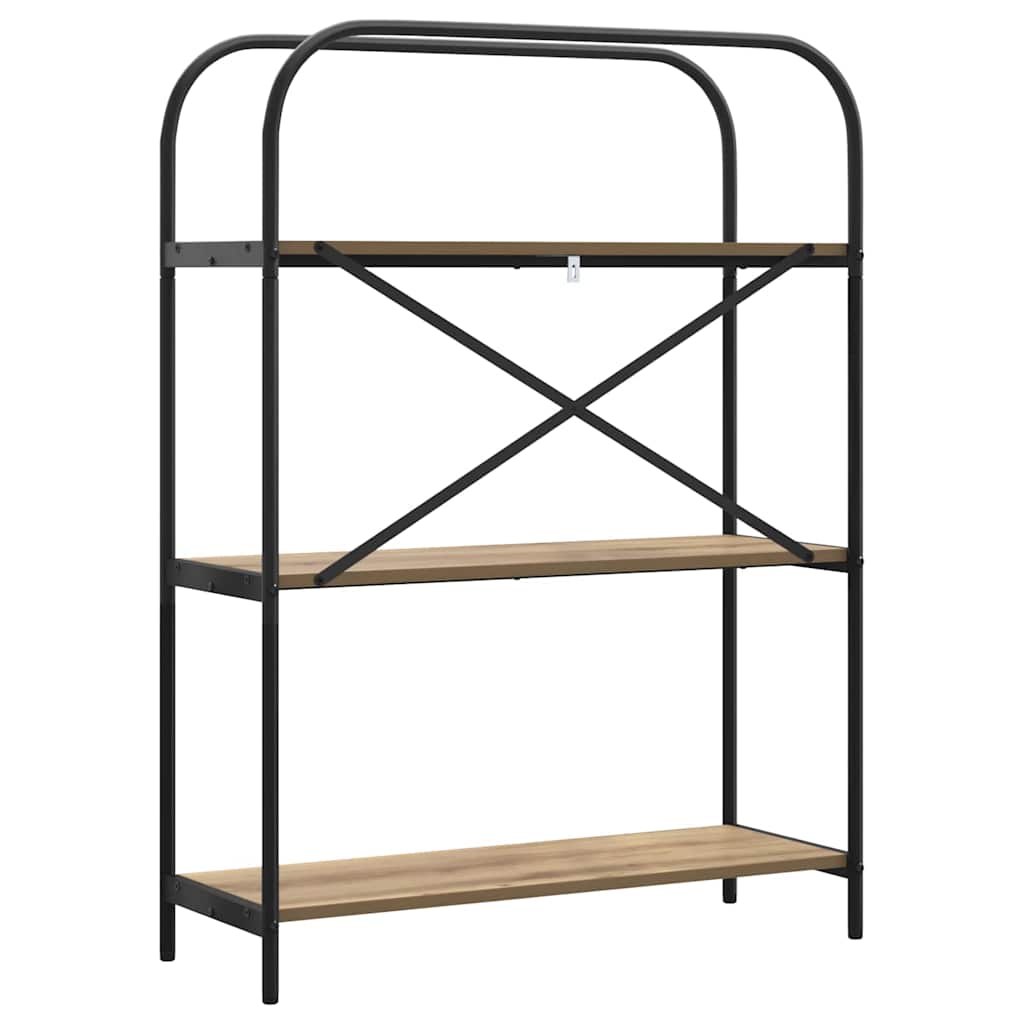 Könyvespolc 3 szintes 80 x 30 x 109 cm Szerelt fa Artisan tölgy