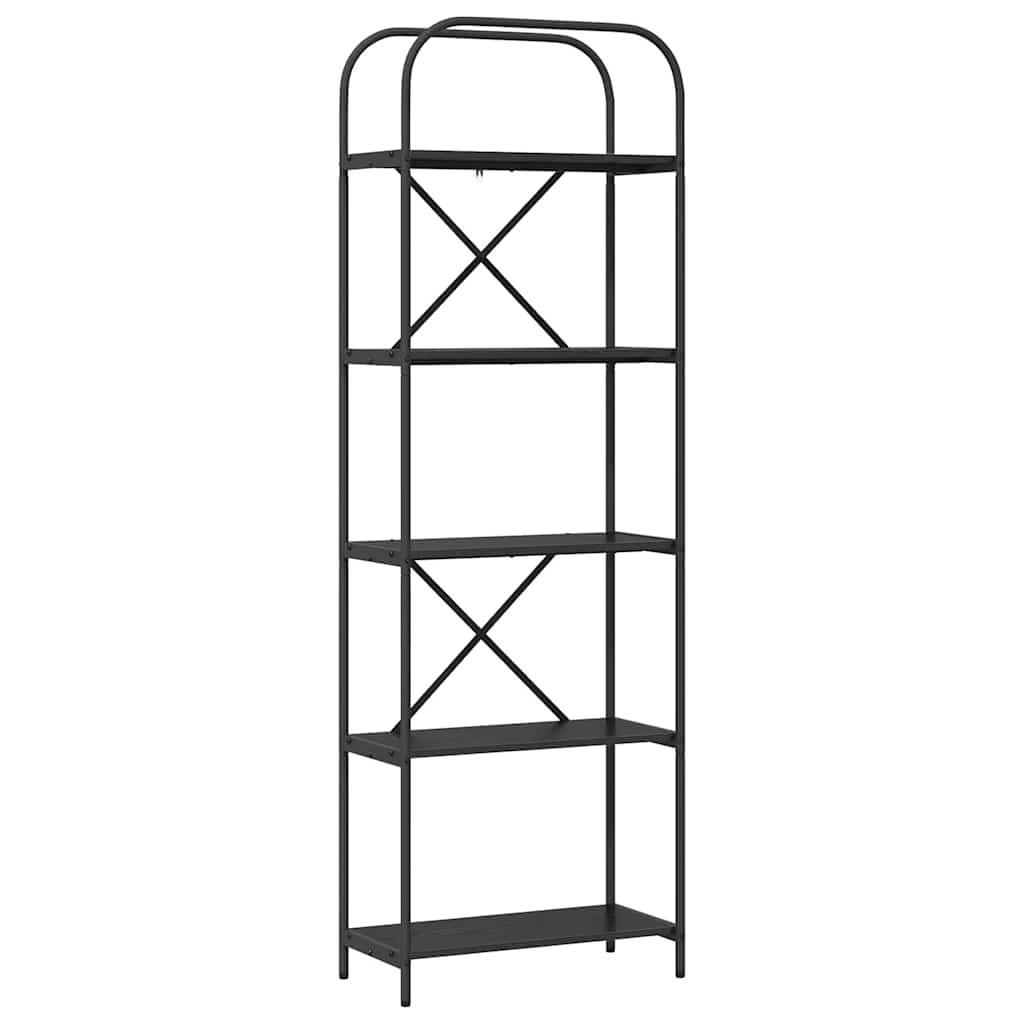 Könyvespolc 5 szintes 60 x 30 x 183 cm Szerelt fa Fekete tölgy