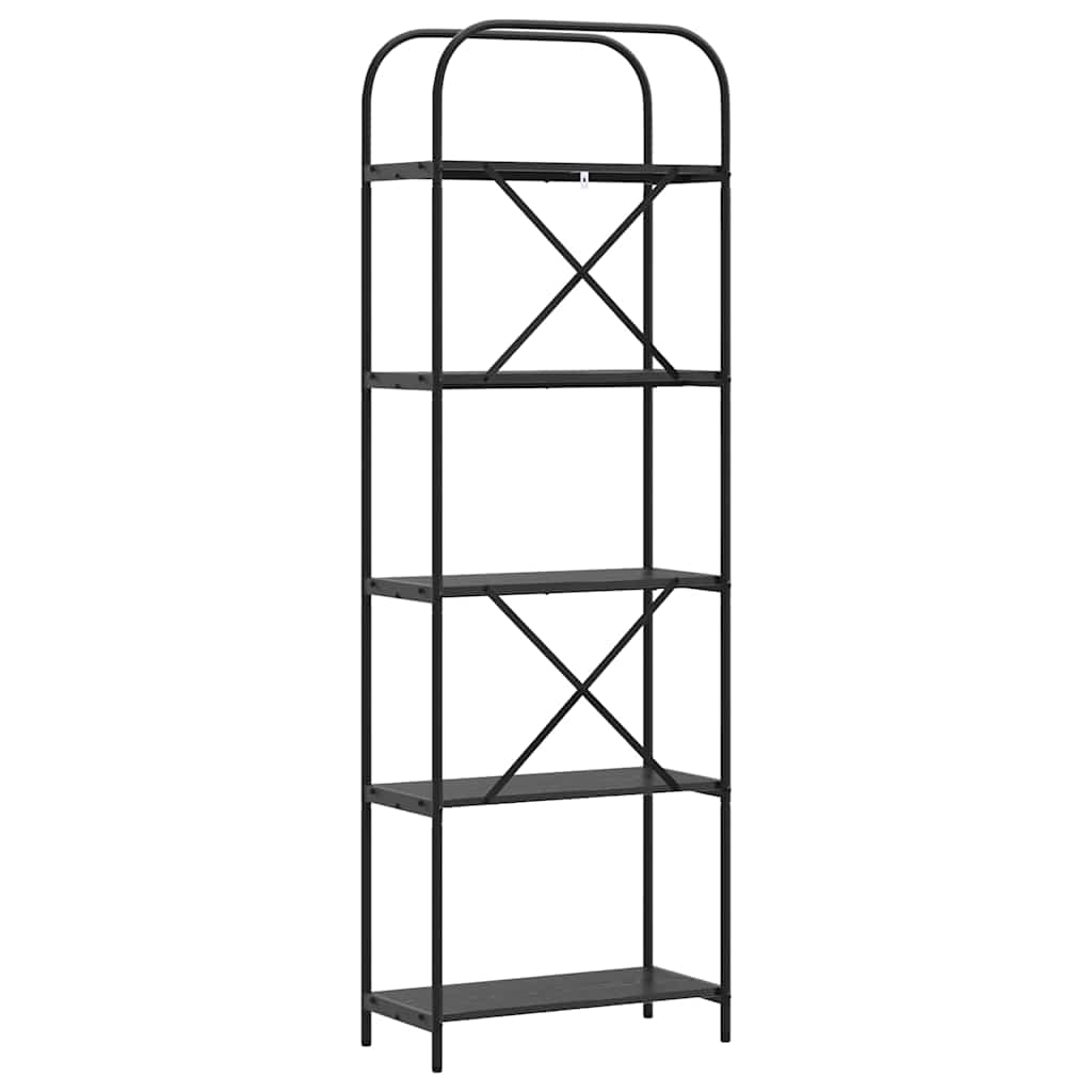 Könyvespolc 5 szintes 60 x 30 x 183 cm Szerelt fa Fekete tölgy