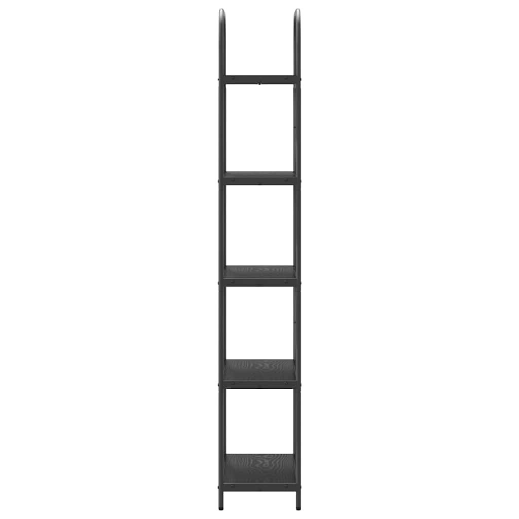 Könyvespolc 5 szintes 60 x 30 x 183 cm Szerelt fa Fekete tölgy