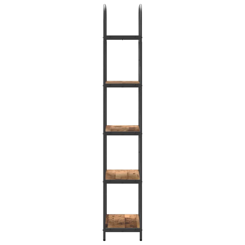 Könyvespolc 5 szintes 60 x 30 x 183 cm Szerelt fa Öreg fa