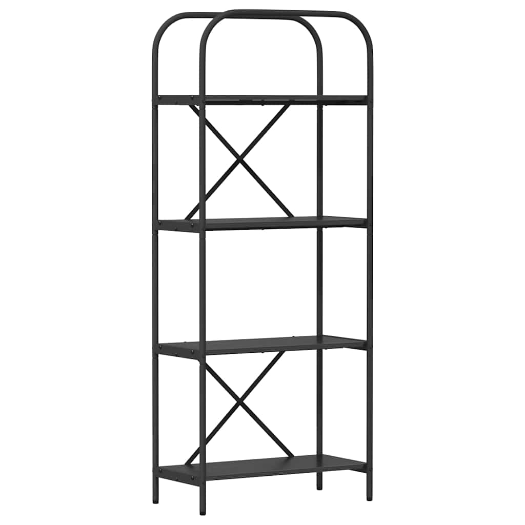 Könyvespolc 4 szintes 60 x 30 x 146 cm Szerelt fa Fekete tölgy