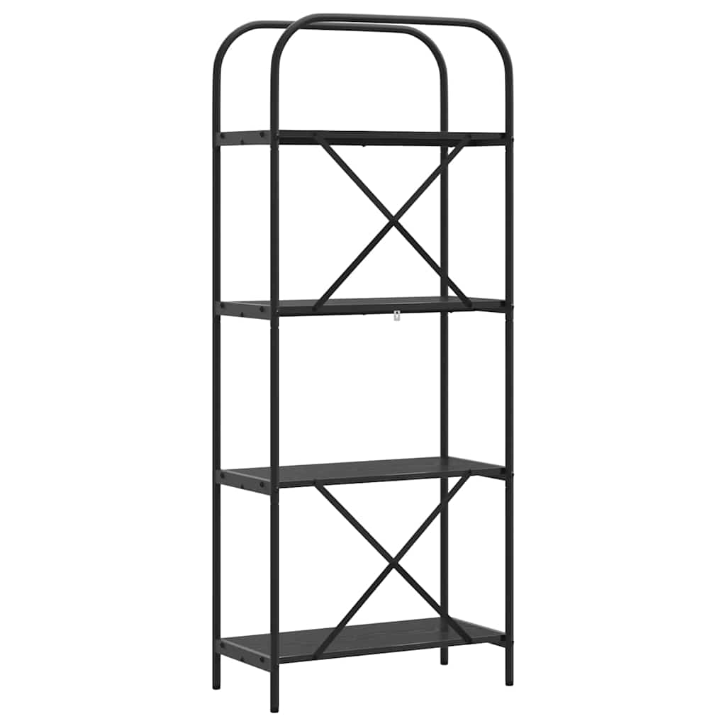Könyvespolc 4 szintes 60 x 30 x 146 cm Szerelt fa Fekete tölgy