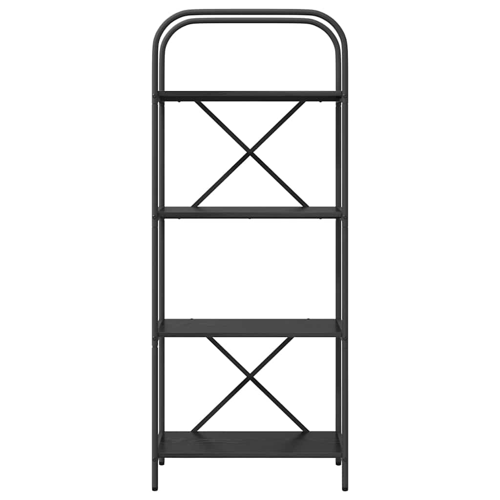 Könyvespolc 4 szintes 60 x 30 x 146 cm Szerelt fa Fekete tölgy