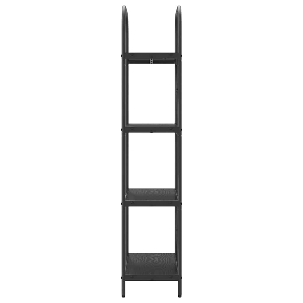 Könyvespolc 4 szintes 60 x 30 x 146 cm Szerelt fa Fekete tölgy