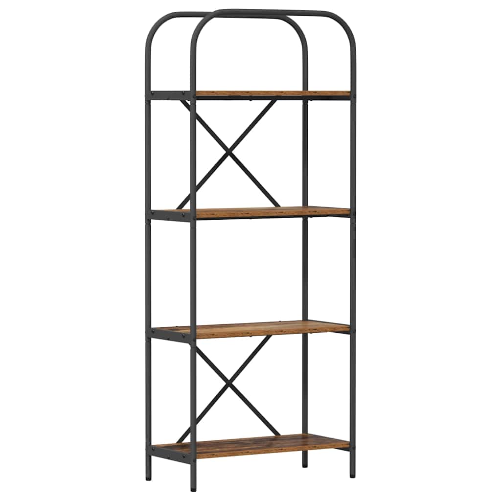 Könyvespolc 4 szintes 60 x 30 x 146 cm Szerelt fa Öreg fa