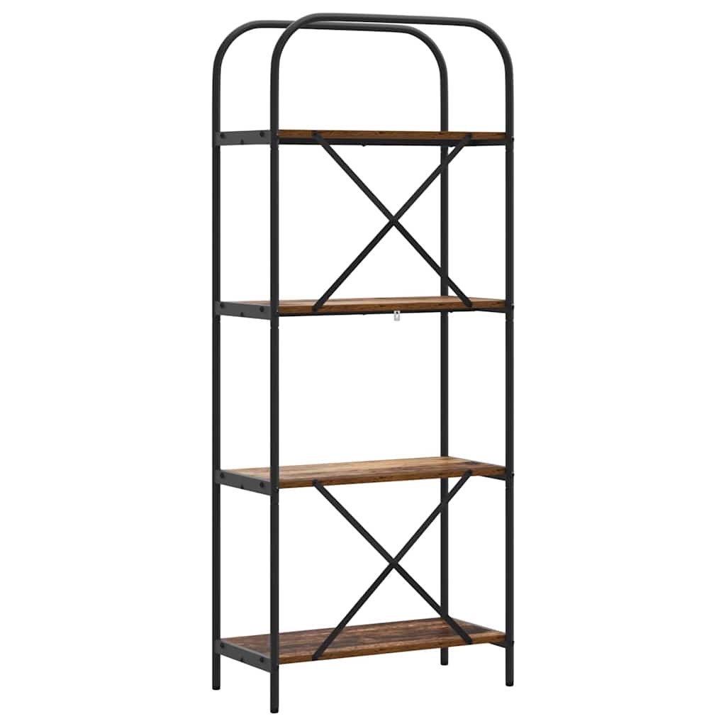 Könyvespolc 4 szintes 60 x 30 x 146 cm Szerelt fa Öreg fa