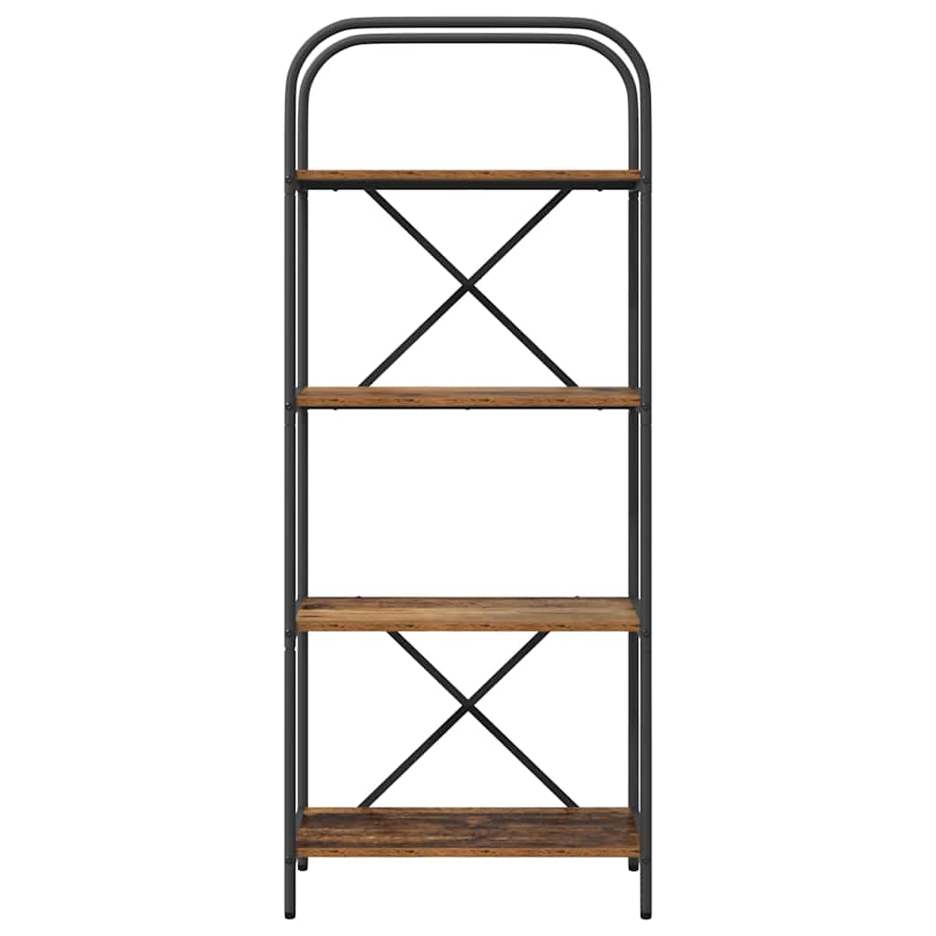 Könyvespolc 4 szintes 60 x 30 x 146 cm Szerelt fa Öreg fa