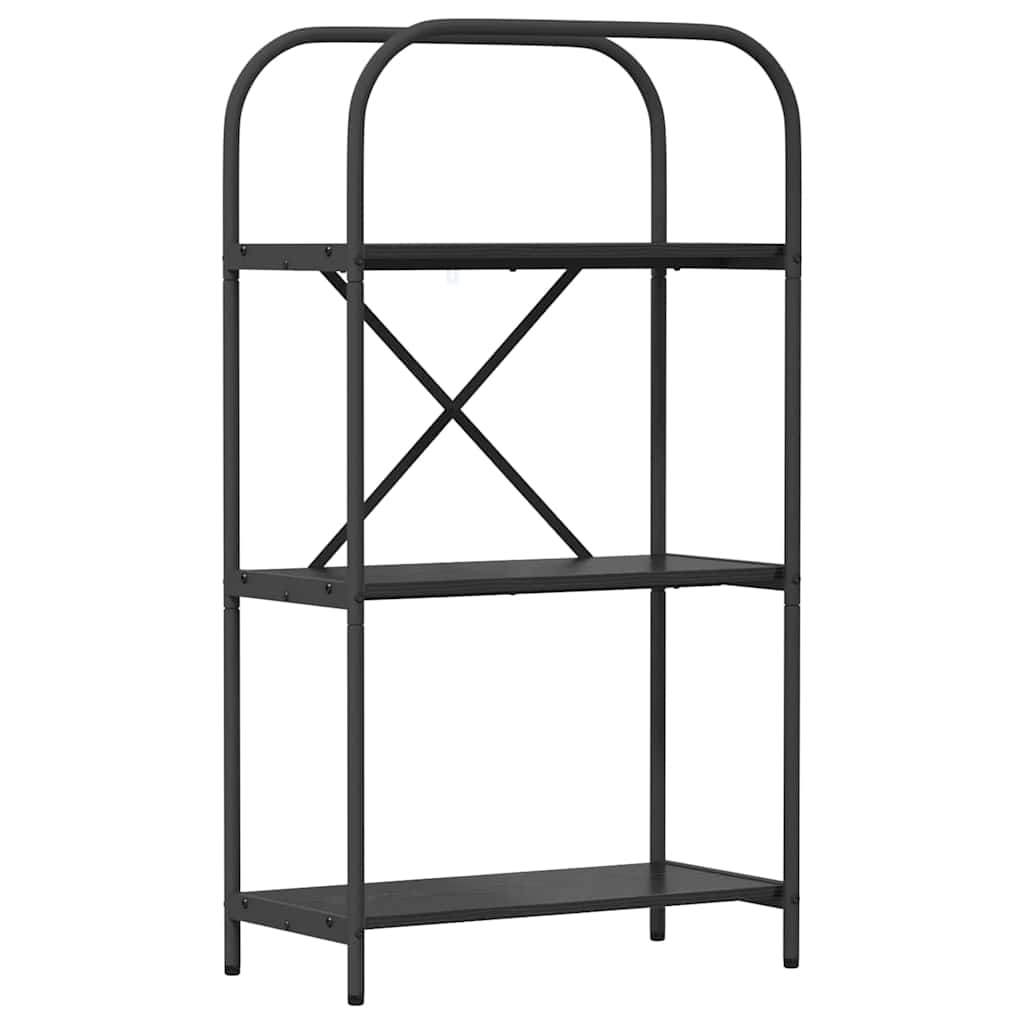 Könyvespolc 3 szintes 60 x 30 x 109 cm Szerelt fa Fekete tölgy