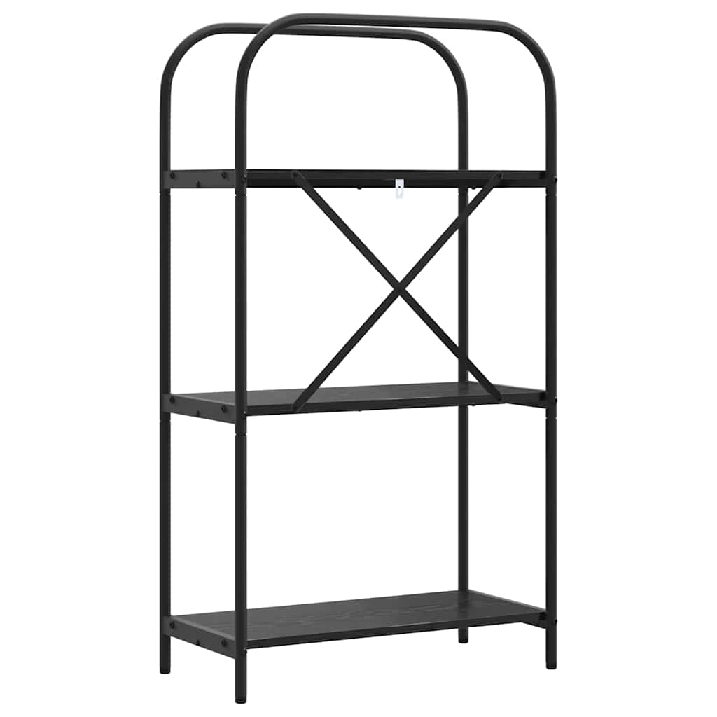 Könyvespolc 3 szintes 60 x 30 x 109 cm Szerelt fa Fekete tölgy