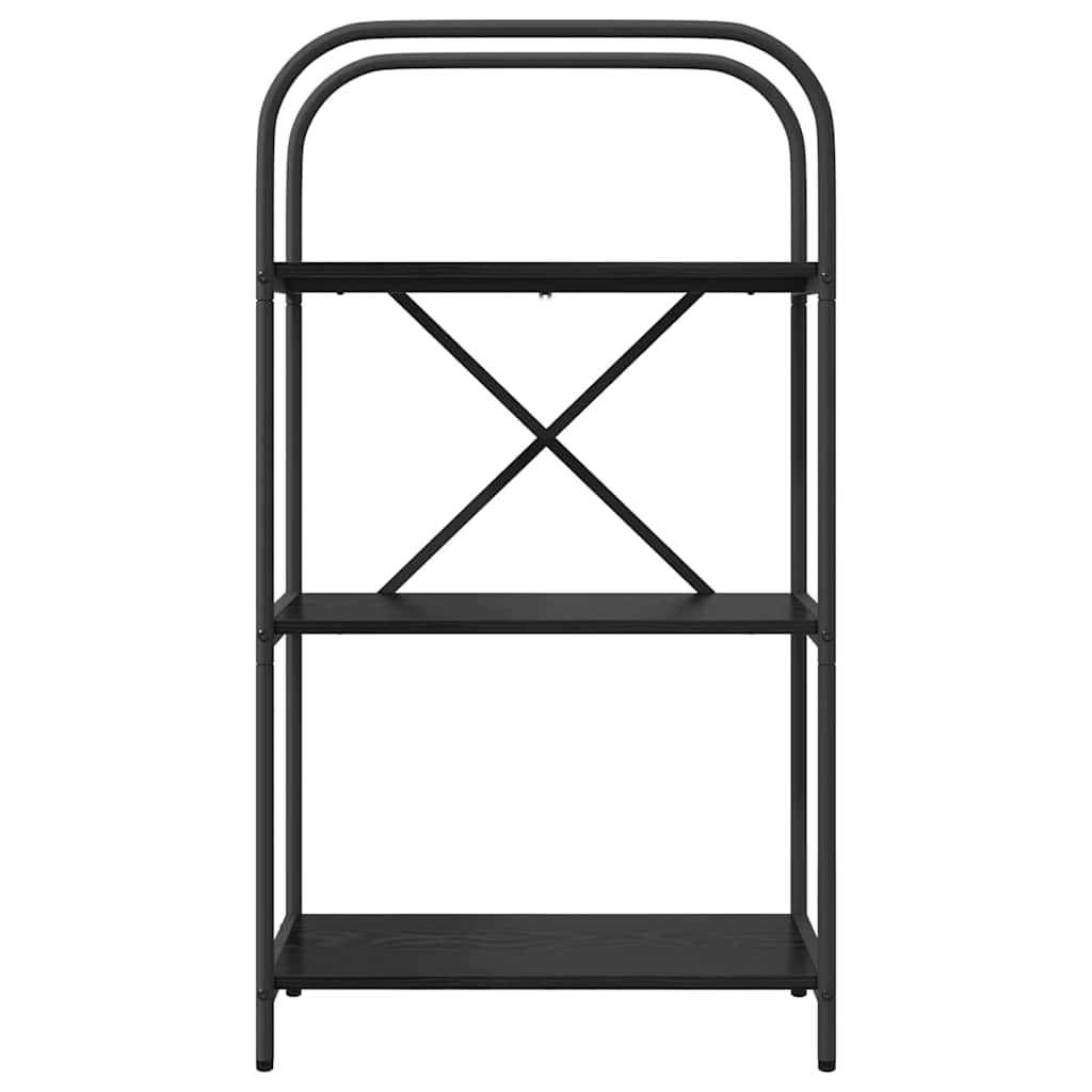 Könyvespolc 3 szintes 60 x 30 x 109 cm Szerelt fa Fekete tölgy