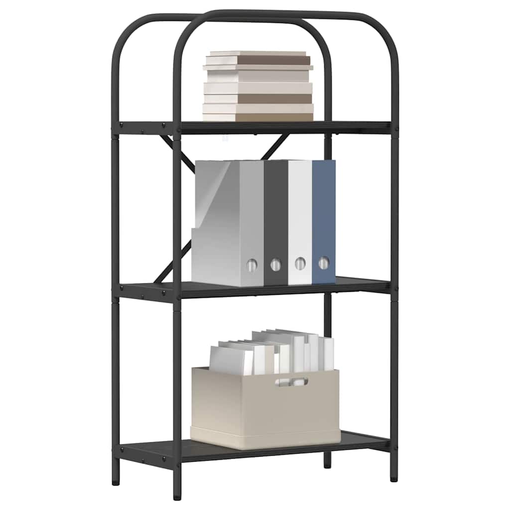 Könyvespolc 3 szintes 60 x 30 x 109 cm Szerelt fa Fekete tölgy
