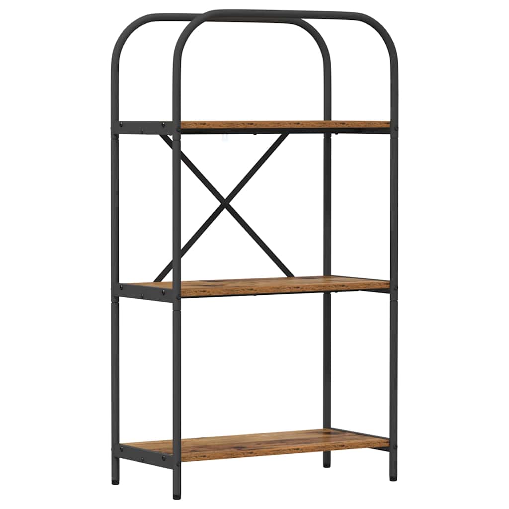 Könyvespolc 3 szintes 60 x 30 x 109 cm Szerelt fa Öreg fa