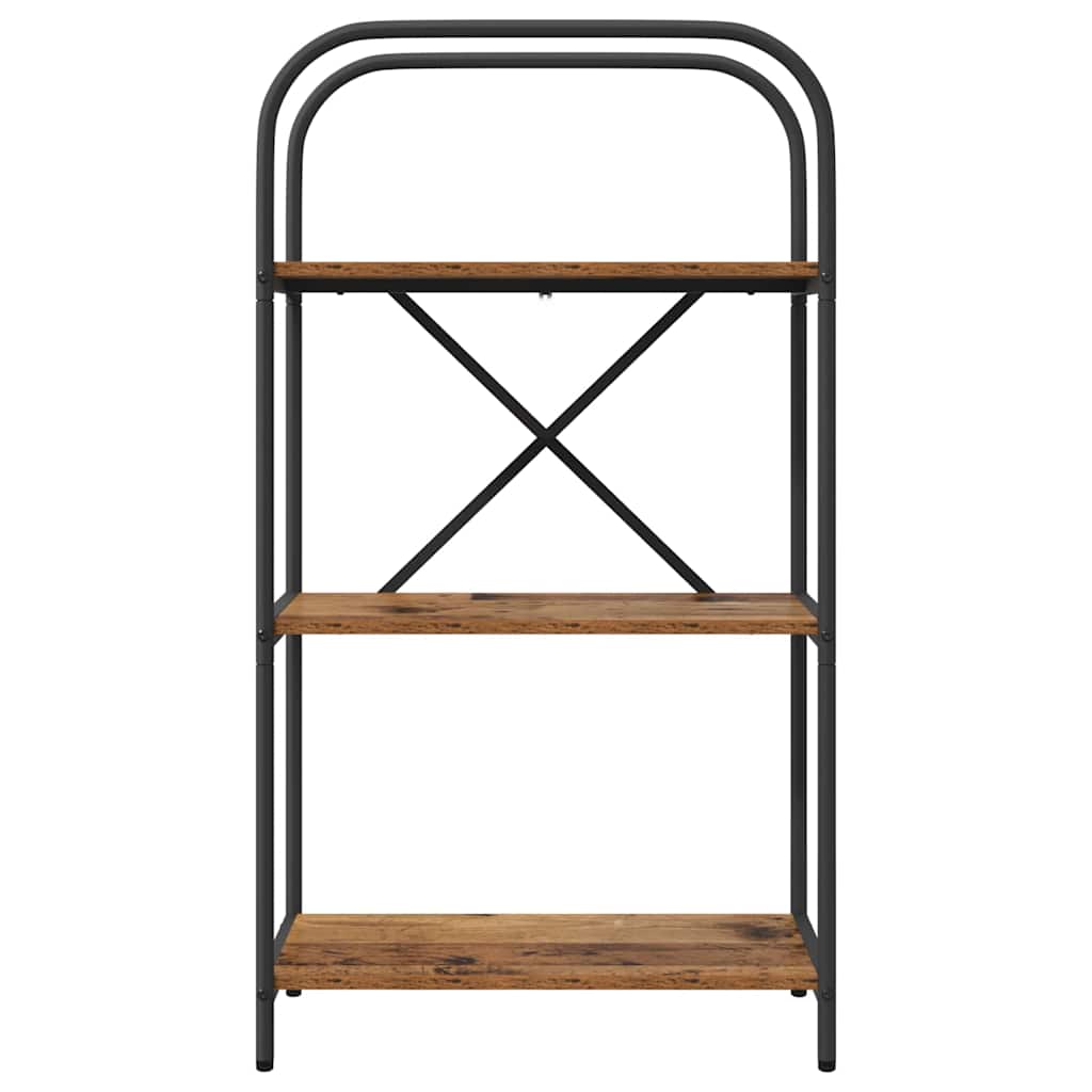 Könyvespolc 3 szintes 60 x 30 x 109 cm Szerelt fa Öreg fa