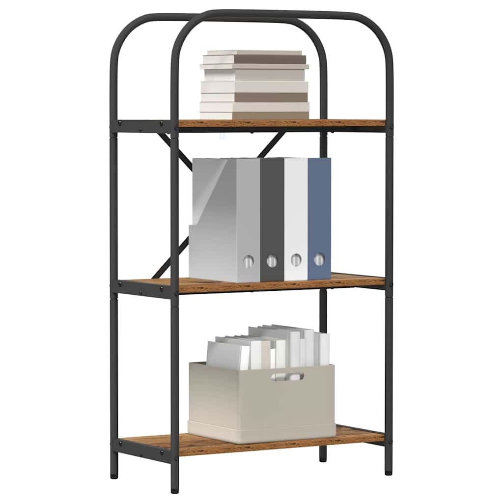 Könyvespolc 3 szintes 60 x 30 x 109 cm Szerelt fa Öreg fa