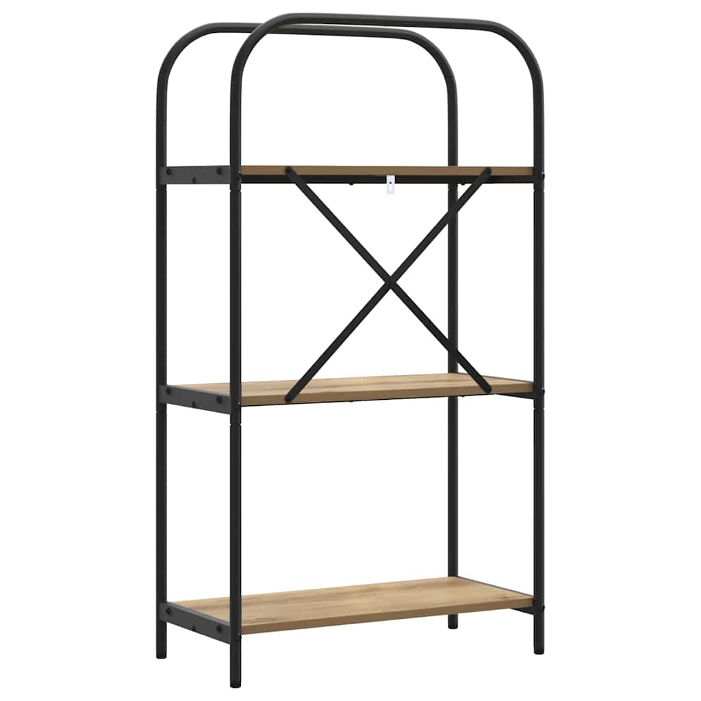 Könyvespolc 3 szintes 60 x 30 x 109 cm Szerelt fa Artisan tölgy