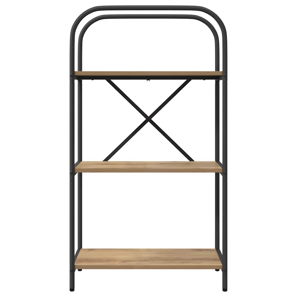Könyvespolc 3 szintes 60 x 30 x 109 cm Szerelt fa Artisan tölgy