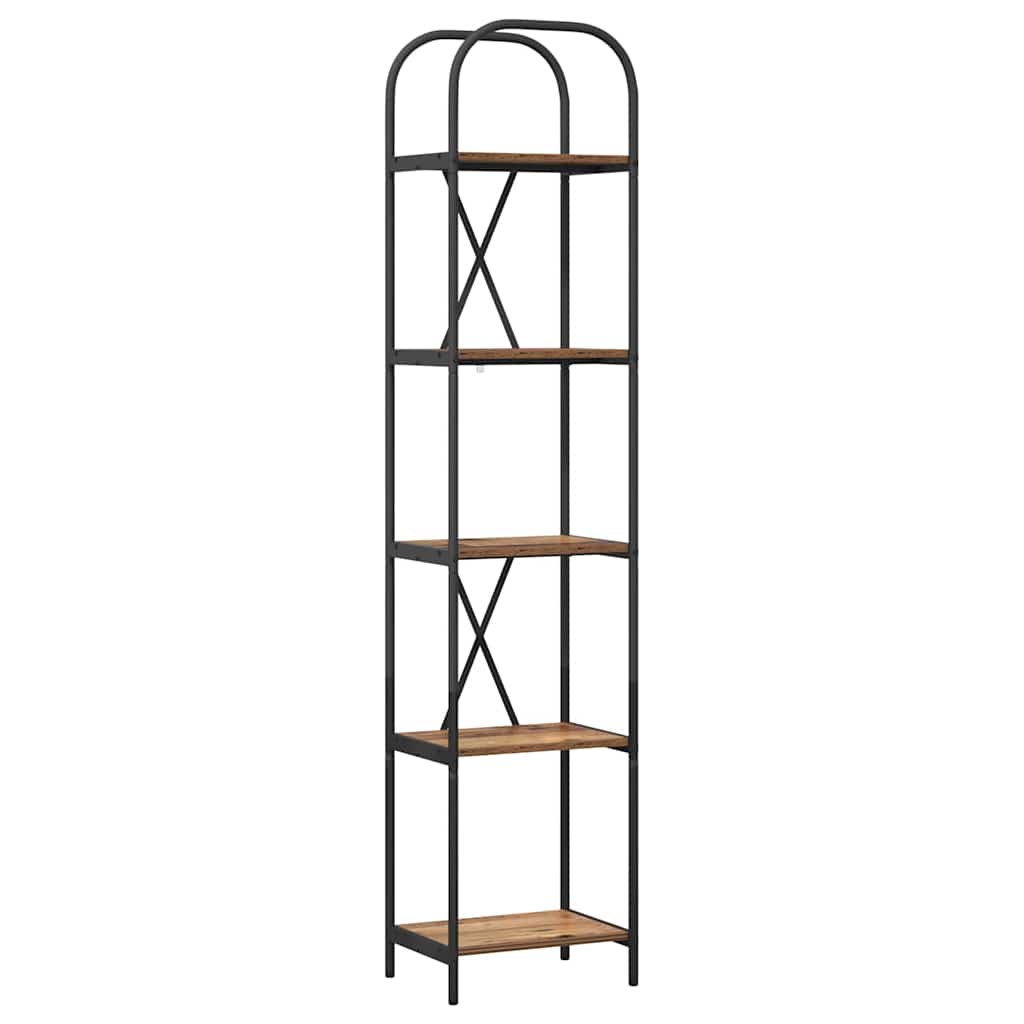 Könyvespolc 5 szintes 40 x 30 x 183 cm Szerelt fa Öreg fa