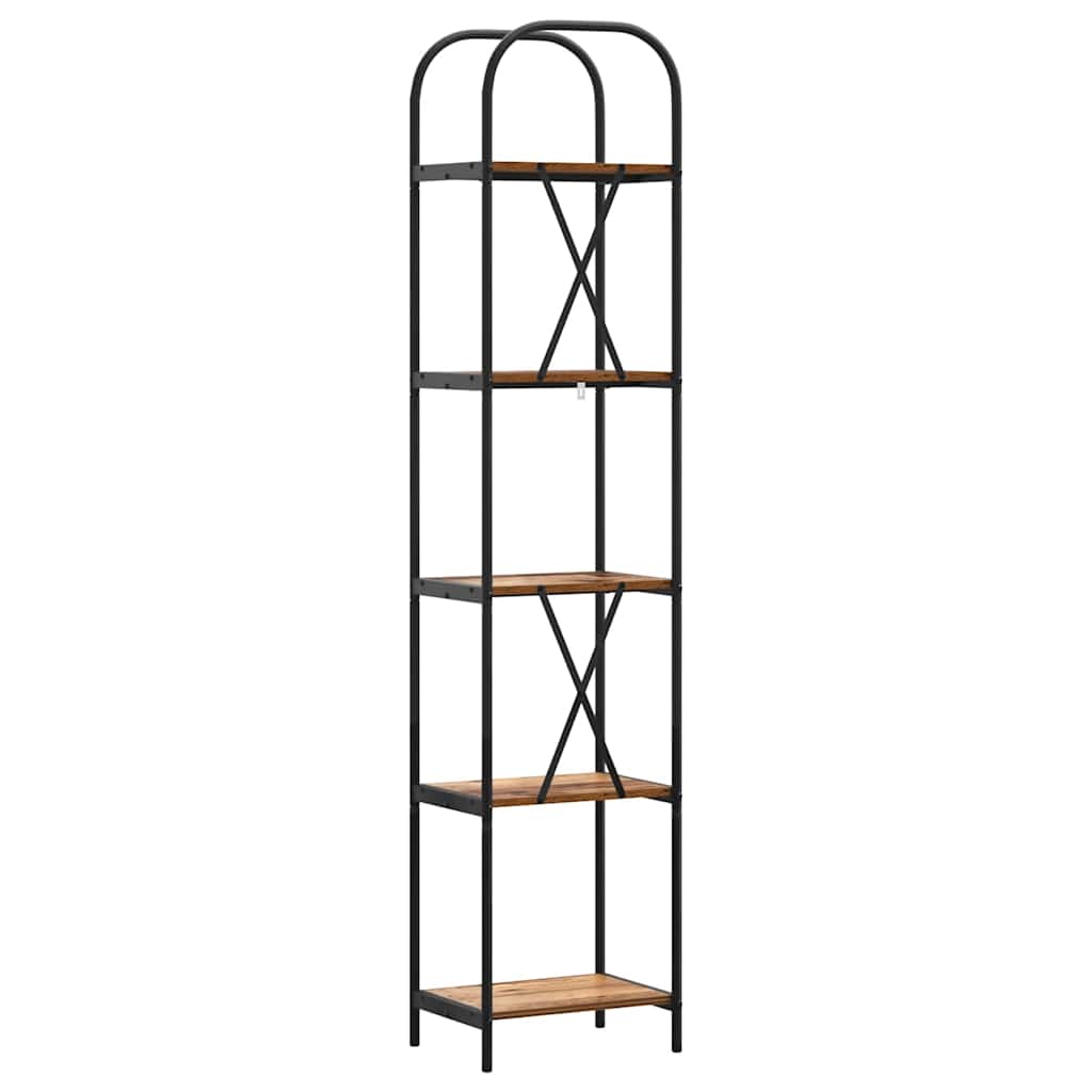 Könyvespolc 5 szintes 40 x 30 x 183 cm Szerelt fa Öreg fa