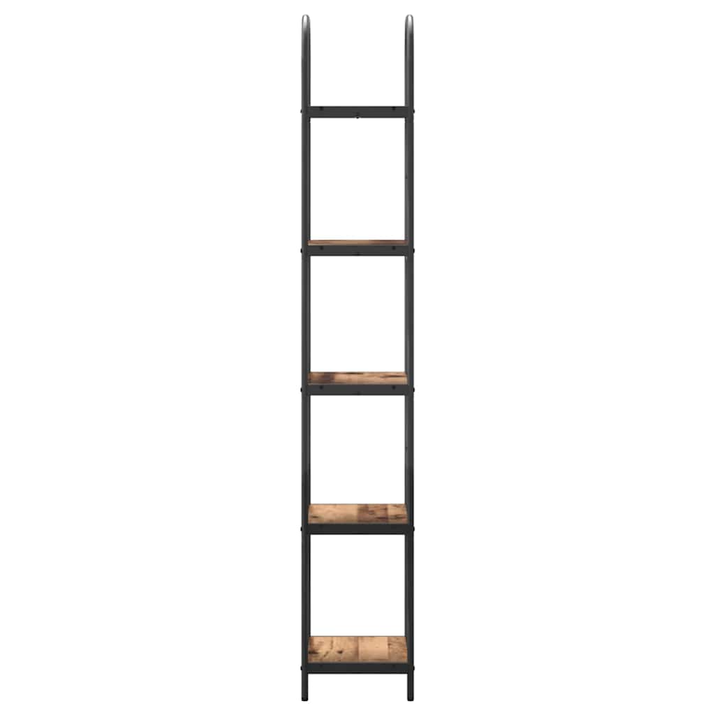 Könyvespolc 5 szintes 40 x 30 x 183 cm Szerelt fa Öreg fa
