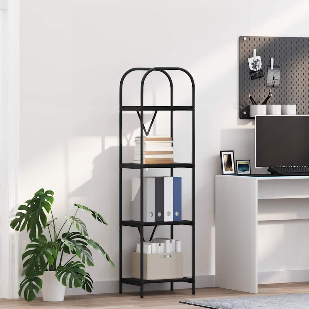 Könyvespolc 4 szintes 40 x 30 x 146 cm Szerelt fa Fekete tölgy