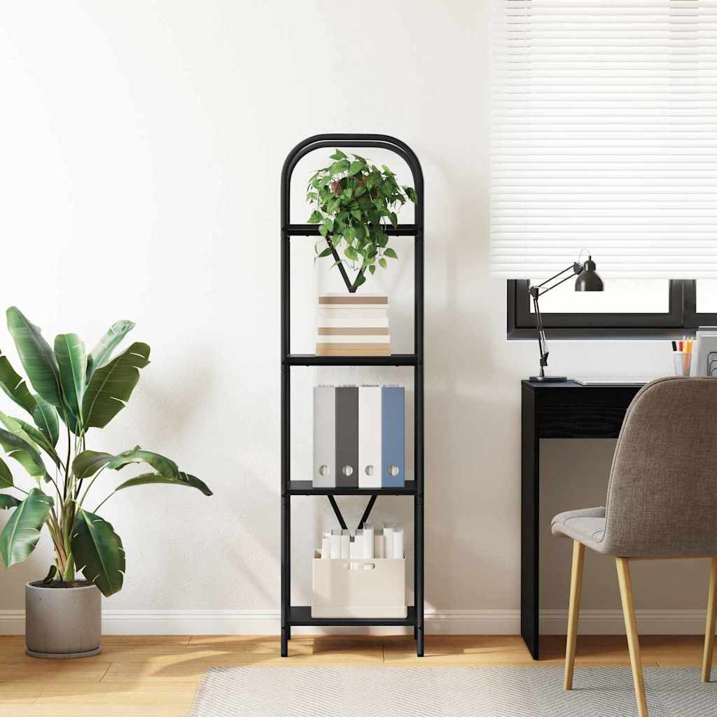Könyvespolc 4 szintes 40 x 30 x 146 cm Szerelt fa Fekete tölgy