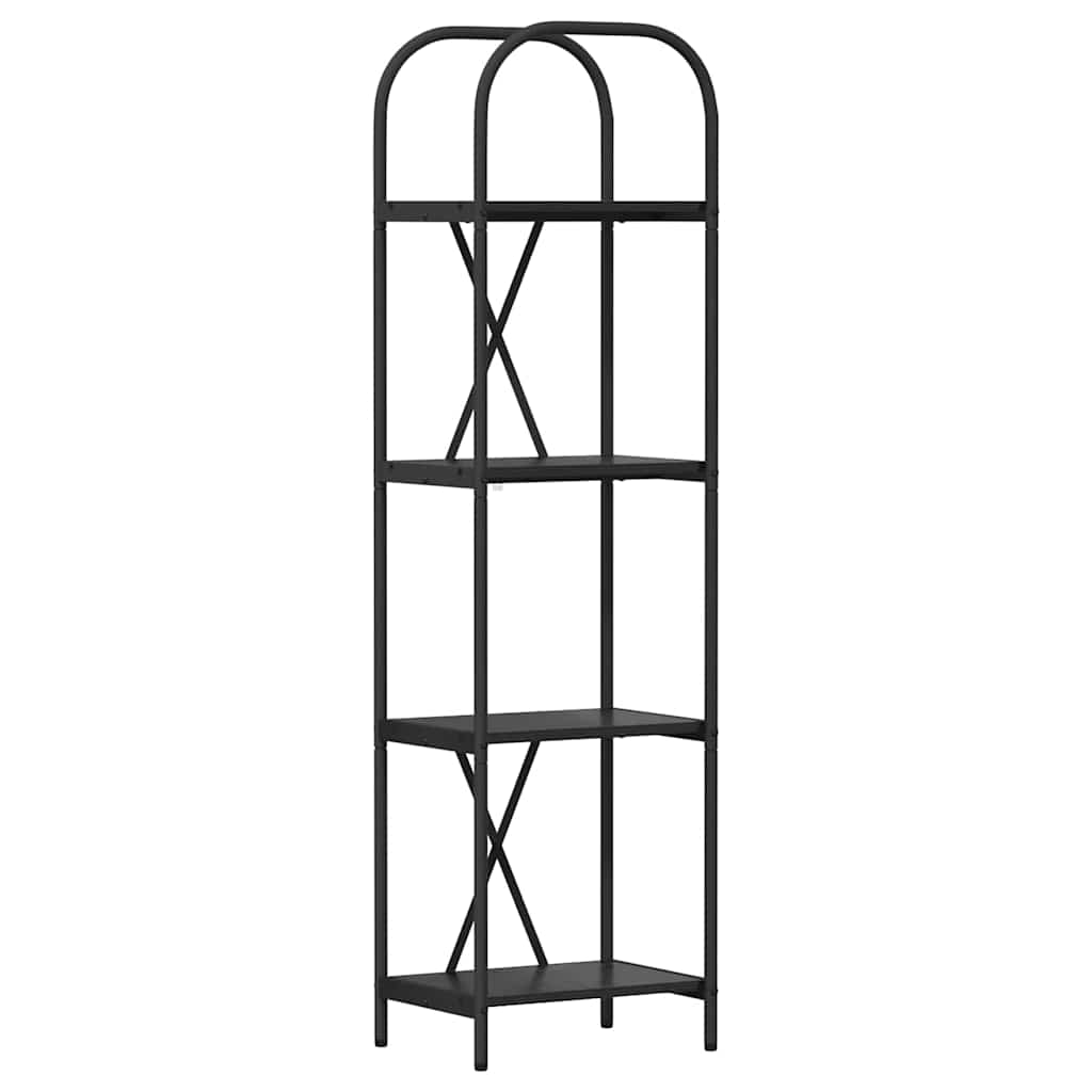 Könyvespolc 4 szintes 40 x 30 x 146 cm Szerelt fa Fekete tölgy