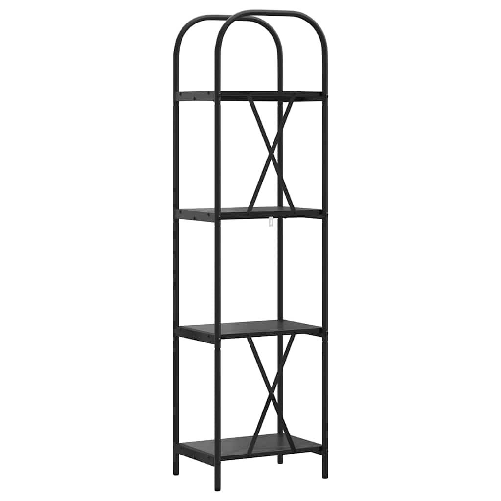 Könyvespolc 4 szintes 40 x 30 x 146 cm Szerelt fa Fekete tölgy