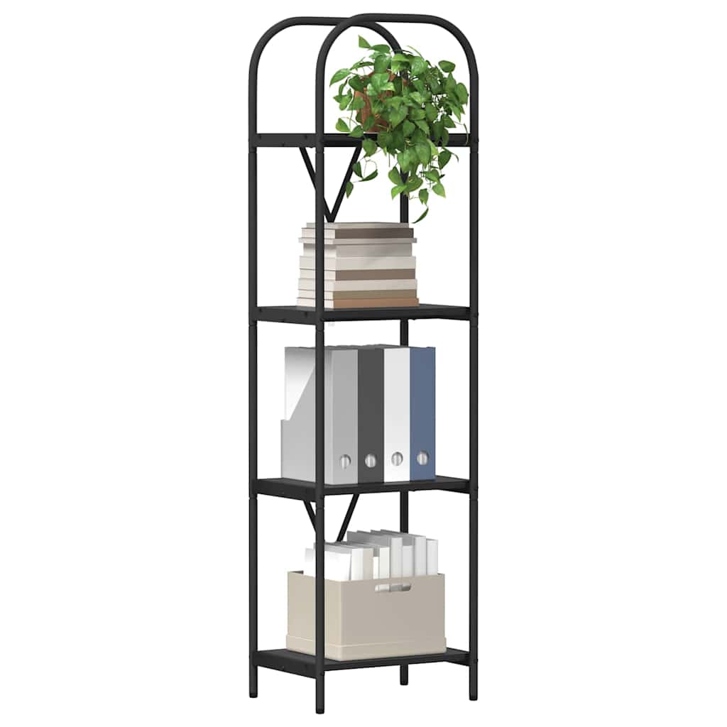 Könyvespolc 4 szintes 40 x 30 x 146 cm Szerelt fa Fekete tölgy