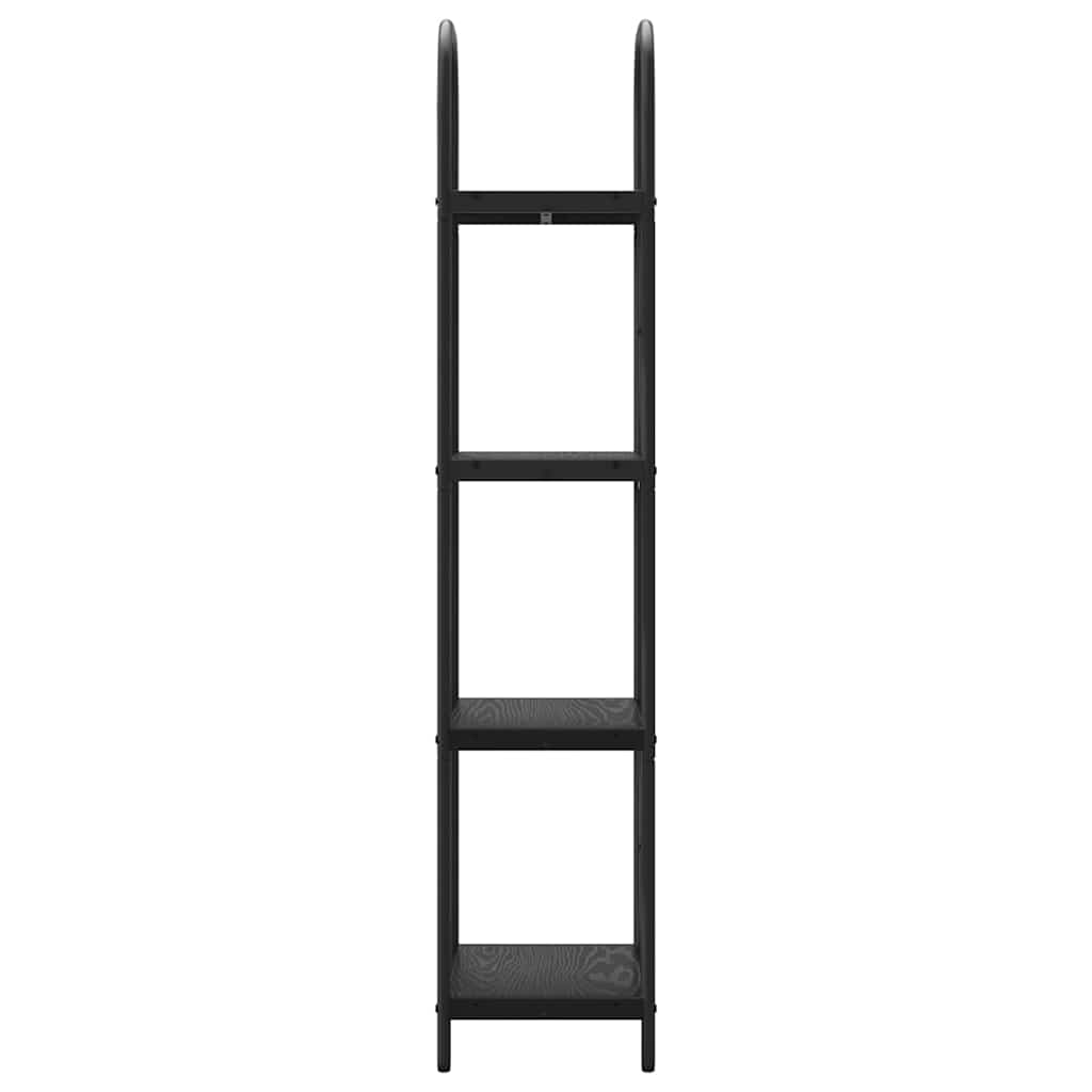 Könyvespolc 4 szintes 40 x 30 x 146 cm Szerelt fa Fekete tölgy