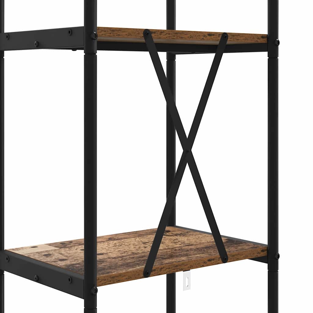 Könyvespolc 4 szintes 40 x 30 x 146 cm Szerelt fa Öreg fa