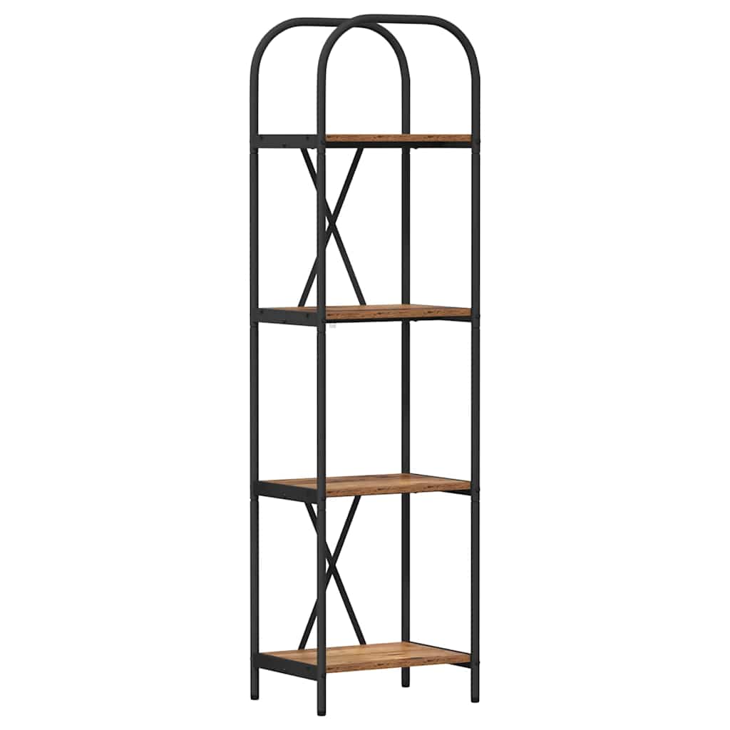 Könyvespolc 4 szintes 40 x 30 x 146 cm Szerelt fa Öreg fa