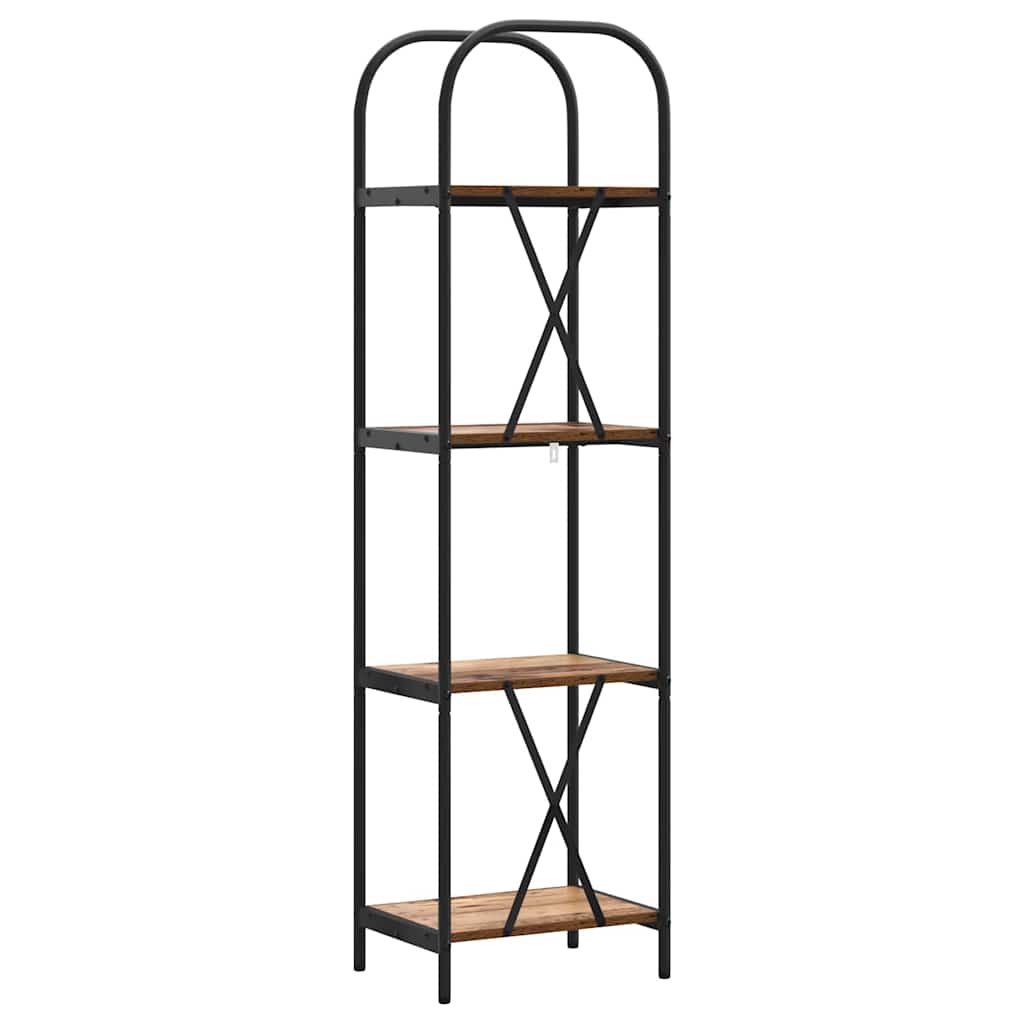 Könyvespolc 4 szintes 40 x 30 x 146 cm Szerelt fa Öreg fa